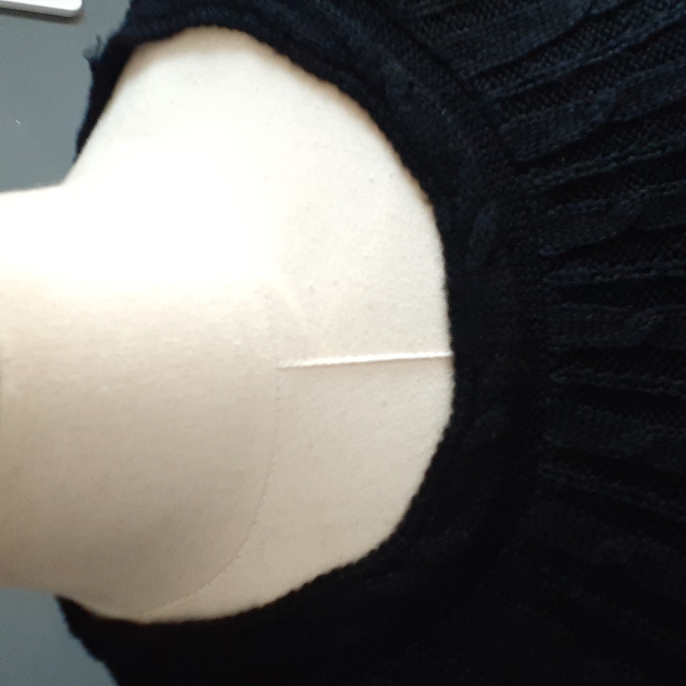 Calvin Klein women Whimsigoth  black merino wool blend cable knit dress … - Picture 5 of 13